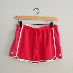 Under Armour Women's Pink w Stripes Sz S Athletic Stretch Activewear Shorts